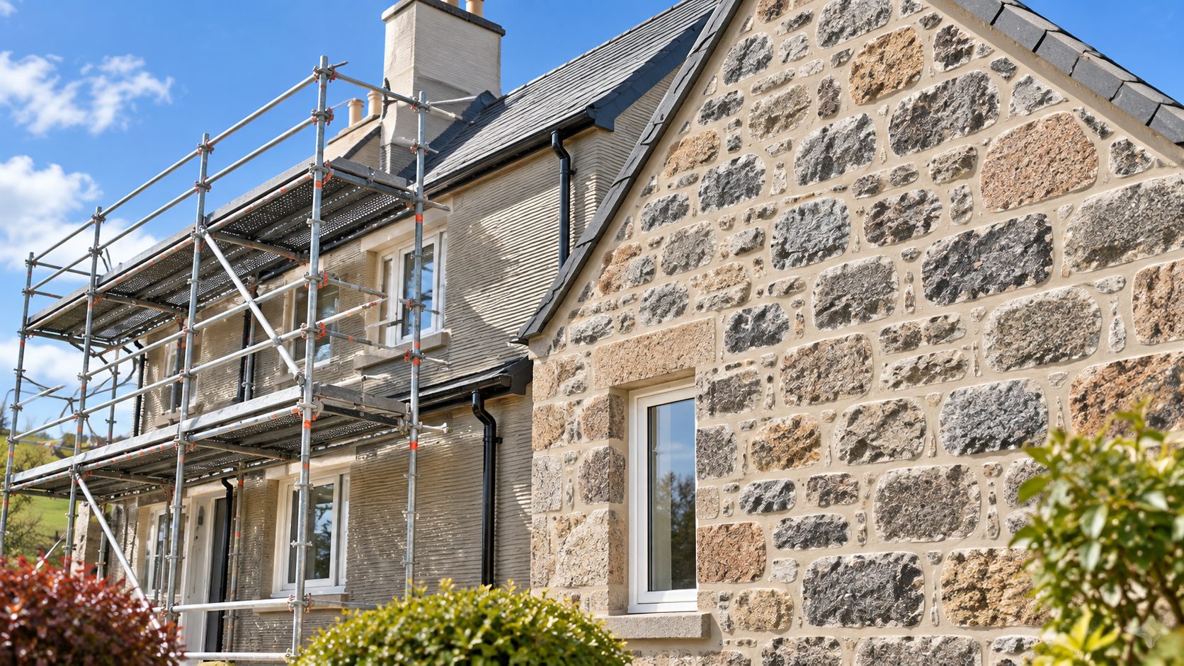 Aberroof brickwork and harling maintenance